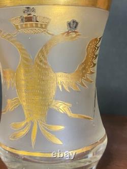 Antique Imperial Russian Glass Factory Double Headed Eagle Tsar Nicholas Romanov