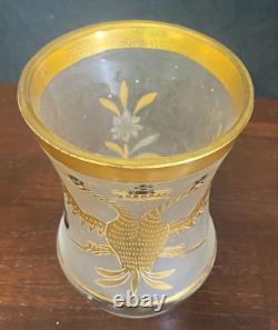Antique Imperial Russian Glass Factory Double Headed Eagle Tsar Nicholas Romanov