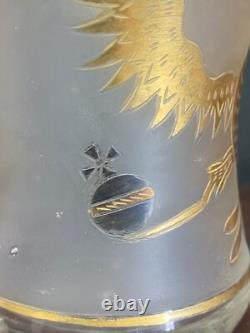 Antique Imperial Russian Glass Factory Double Headed Eagle Tsar Nicholas Romanov