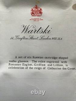 Antique Imperial Russian Glass Factory Vodka Shot Cartridge Glasses Tsar Romanov Antique Imperial Russian Glass Factory Vodka Shot Cartridge Glasses Tsar Romanov