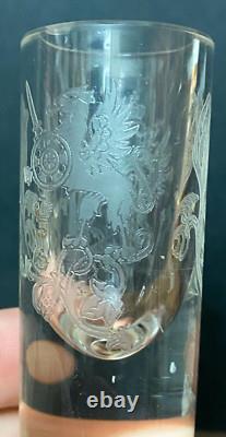 Antique Imperial Russian Glass Factory Vodka Shot Cartridge Glasses Tsar Romanov Antique Imperial Russian Glass Factory Vodka Shot Cartridge Glasses Tsar Romanov
