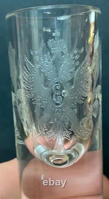 Antique Imperial Russian Glass Factory Vodka Shot Cartridge Glasses Tsar Romanov Antique Imperial Russian Glass Factory Vodka Shot Cartridge Glasses Tsar Romanov