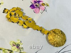Antique Imperial Russian Gold Champleve Rainbow Enamel Bear Spoon Like Cloisonne