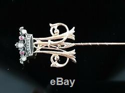 Antique Imperial Russian Gold Royal Stick Pin Romanov Grand Duchess FEDOR LORIE