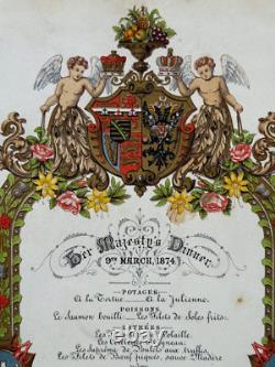 Antique Imperial Russian Grand Duchess Maria Alfred Wedding Menu Queen Victoria