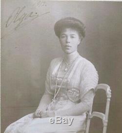 Antique Imperial Russian Grand Duchess Olga Romanov Signed Photo 1912