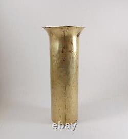 Antique Imperial Russian Hammered Brass Vase, 8 Tall