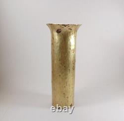 Antique Imperial Russian Hammered Brass Vase, 8 Tall