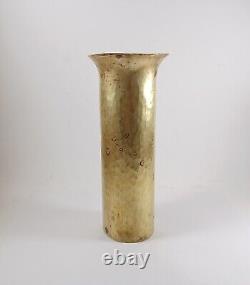 Antique Imperial Russian Hammered Brass Vase, 8 Tall