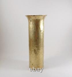 Antique Imperial Russian Hammered Brass Vase, 8 Tall