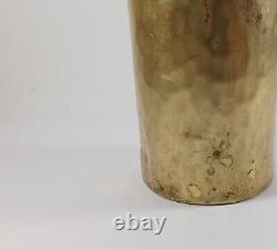 Antique Imperial Russian Hammered Brass Vase, 8 Tall