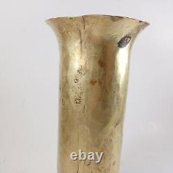 Antique Imperial Russian Hammered Brass Vase, 8 Tall