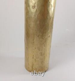 Antique Imperial Russian Hammered Brass Vase, 8 Tall