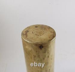 Antique Imperial Russian Hammered Brass Vase, 8 Tall