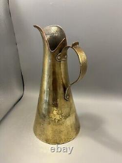 Antique Imperial Russian Hammered Brass W Copper Trim Water Pitcher Maker's Mark