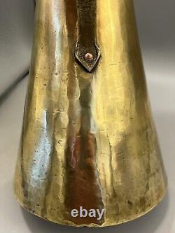 Antique Imperial Russian Hammered Brass W Copper Trim Water Pitcher Maker's Mark