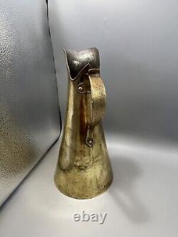 Antique Imperial Russian Hammered Brass W Copper Trim Water Pitcher Maker's Mark
