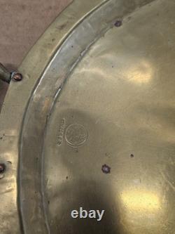 Antique Imperial Russian Hand Hammered Oval Brass Tray Handles 22 1800s Mark