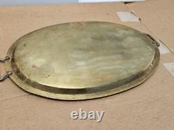 Antique Imperial Russian Hand Hammered Oval Brass Tray Handles 22 1800s Mark