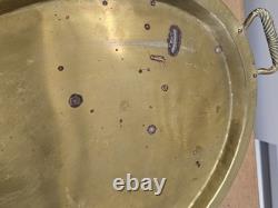 Antique Imperial Russian Hand Hammered Oval Brass Tray Handles 22 1800s Mark