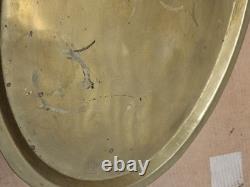 Antique Imperial Russian Hand Hammered Oval Brass Tray Handles 22 1800s Mark