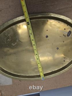 Antique Imperial Russian Hand Hammered Oval Brass Tray Handles 22 1800s Mark