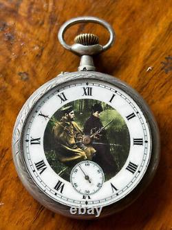 Antique Imperial Russian Hunting Nicholas II Award Pocket Watch