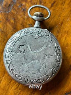 Antique Imperial Russian Hunting Nicholas II Award Pocket Watch