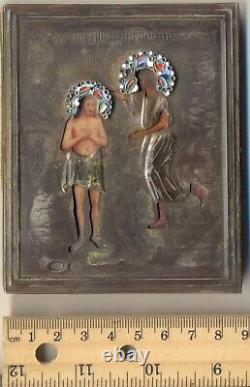 Antique Imperial Russian Icon Sterling Silver the Baptism of the Lord (55700)