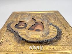 Antique Imperial Russian Ikon Virgin Mary Jesus Child Gild 84 Silver Oklad Riza