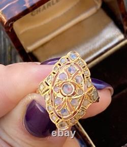 Antique Imperial Russian KF Faberge 18k 72 Gold Rose Cut Diamonds? Author Ring