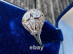 Antique Imperial Russian KF Faberge 18k 72 Gold Rose Cut Diamonds Ladies Ring