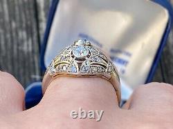 Antique Imperial Russian KF Faberge 18k 72 Gold Rose Cut Diamonds Ladies Ring