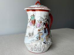Antique Imperial Russian KUZNETSOV Porcelain Tea Pot Jug Asian Style