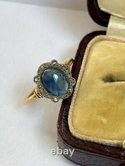 Antique Imperial Russian K. Faberge 18k 72 Gold Diamond Sapphire Ring