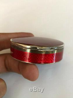 Antique Imperial Russian Karl Faberge 88 Solid Silver Red Guilloche Enamel Box