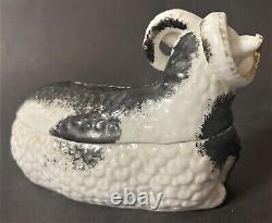 Antique Imperial Russian Kuznetsov Porcelain Ram Butter Dish