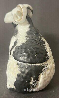 Antique Imperial Russian Kuznetsov Porcelain Ram Butter Dish