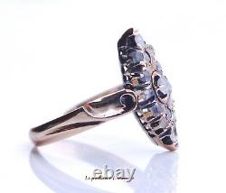 Antique Imperial Russian Lodka Ring solid 56 /14K Gold Diamonds Ø6.5US /3.2gr