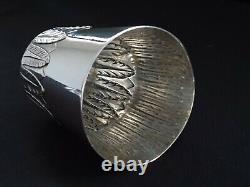 Antique Imperial Russian MARCHAK Chased Silver Beaker Mug Cup Shot Charka Kovsh