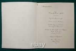 Antique Imperial Russian Menu President Loubet Montcalm Tsar Nicholas Romanov