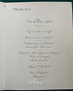 Antique Imperial Russian Menu President Loubet Montcalm Tsar Nicholas Romanov