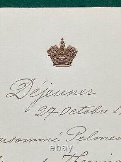 Antique Imperial Russian Menu Romanov Crown Grand Duke Duchess Princess Lieven