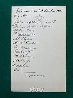 Antique Imperial Russian Menu Romanov Crown Grand Duke Duchess Princess Lieven