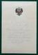 Antique Imperial Russian Menu Tsar Nicholas II Romanov Coat of Arms 1894
