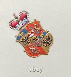 Antique Imperial Russian Menu by Stern Prince Vladimir Orloff Orlov Coat of Arms