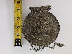 Antique Imperial Russian Metal Flash Powder Whisky Double Headed Eagle