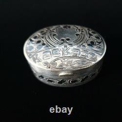 Antique Imperial Russian Niello 84 Silver Armorial Snuff Pill Vesta Case Royalty