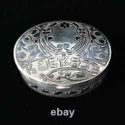 Antique Imperial Russian Niello 84 Silver Armorial Snuff Pill Vesta Case Royalty