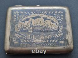 Antique Imperial Russian Niello Sterling Silver Cigarette Case Heavy 179g Rare